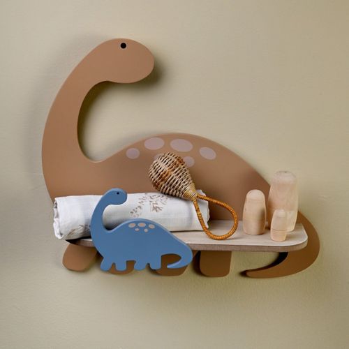 מדף קיר מעוצב מעץ - דינו