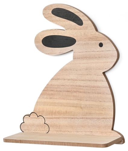 מדף קיר מעוצב מעץ - ארנב