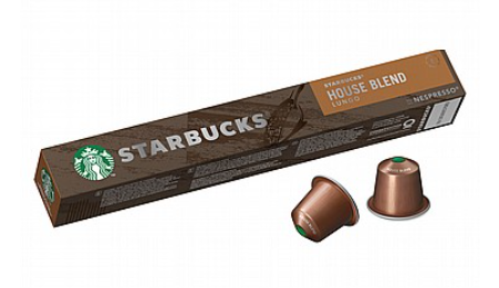 10 קפסולות קפה Starbucks אלומיניום האוס בלנד - HOUSE BLEND - חוזק 8 נספרסו