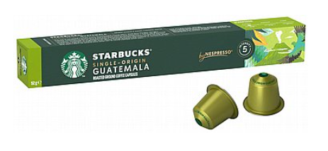 10 קפסולות קפה Starbucks אלומיניום גוואטמלה - GEUTEMALA - חוזק 5 נספרסו