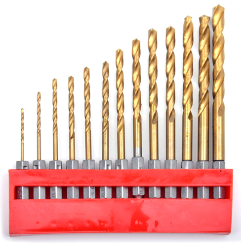 סט 13 מקדחי טיטניום HSS מקצועיים למברגה