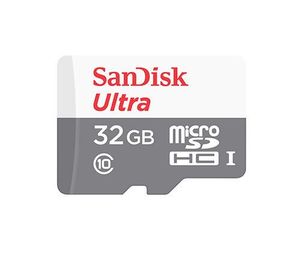 כרטיס זיכרון ללא מתאם SanDisk Ultra MicroSDHC דגם SDSQUNR-032G-GN6MN בנפח 32GB