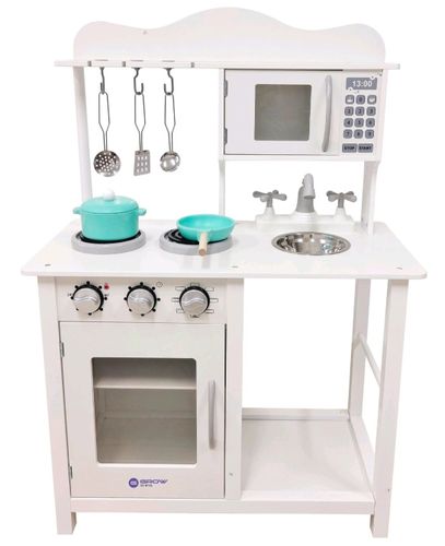 מטבח ילדים עם כיור, ברז, מיקרוגל, תנור ואביזרים - אופרי