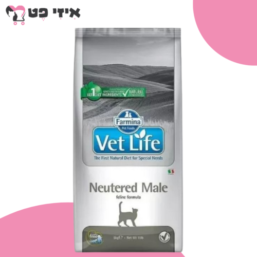 מזון רפואי וט לייף לחתול מסורס (זכר) 5 ק