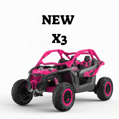 ממונע 24V לילדים CAN AM X3 המקורי במחיר מהיבואן לצרכן לחג - צבע ורוד פוקסיה
