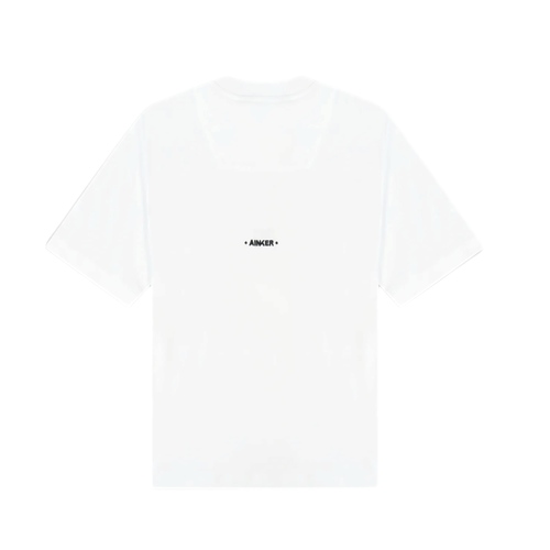 חולצה AINKER מידות XS-XXL לגברים בגוון לבן עם לוגו מרכזי