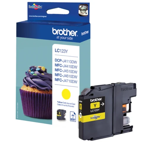 דיו מקורי Brother LC-123Y צהוב עד 600 דף
