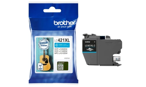 דיו מקורי Brother LC-421C XL כחול עד 500 דף