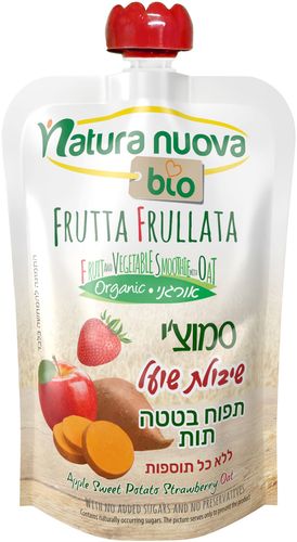 סמוזי שיבולת שועל תפוח בטטה תות אורגני (100 גרם) - נטורה נובה
