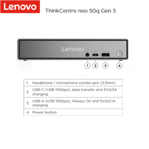 מחשב קטן מידות ThinkCentre Neo 50q Gen 5 Tiny (Intel) Lenovo