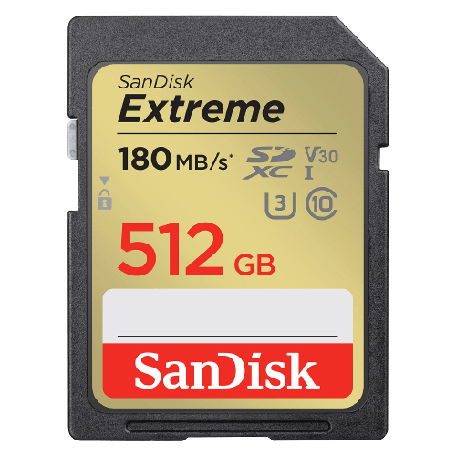 Sandisk  Extreme SD  4K 512GB 180mbs
