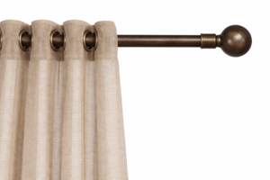 מוט לתליית וילון - 19 מ"מ - חום נחושת מוברש סיומת כדור