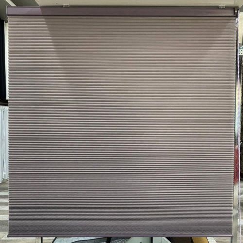 וילון כוורת אקורדיון שכבה כפולה - אפור סגלגל