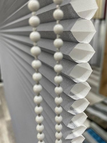 וילון כוורת אקורדיון שכבה כפולה - אפור