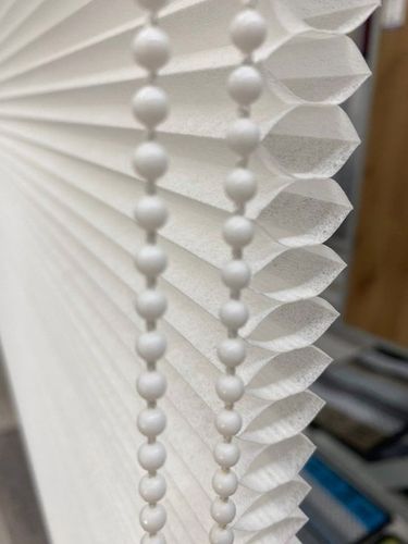 וילון כוורת אקורדיון שכבה כפולה - לבן