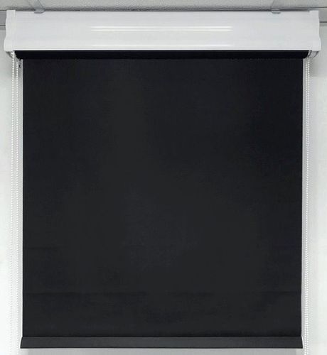 וילון גלילה כפול - גלילה האפלה   + גלילה תחרה עיטורים שחור