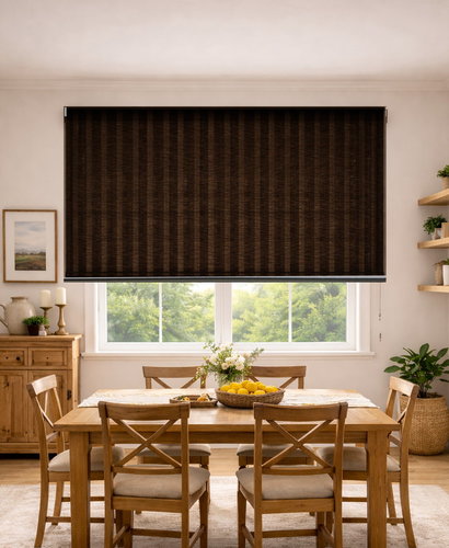 וילון גלילה טבעי / דמוי קש - פסים 3