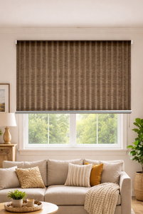 וילון גלילה טבעי / דמוי קש - פסים 2