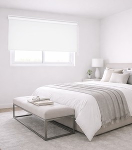 וילון גלילה האפלה לבן -  כולל פרופיל עליון