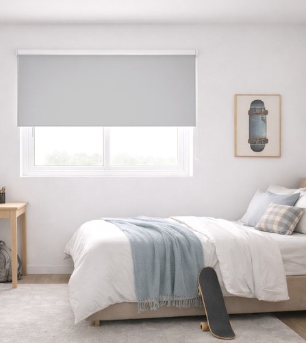 וילון גלילה האפלה אטום - אפור