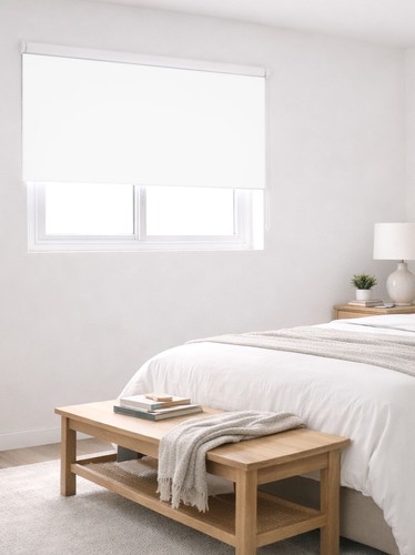 וילון גלילה האפלה אטום - לבן