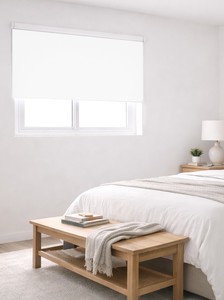 וילון גלילה האפלה אטום - לבן