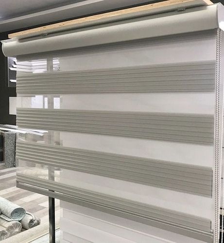 וילון גלילה זברה פליסה - אפור