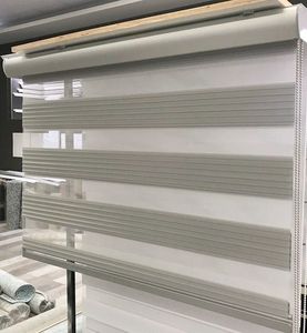 וילון גלילה זברה פליסה - אפור