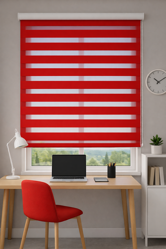 וילון גלילה זברה - אדום