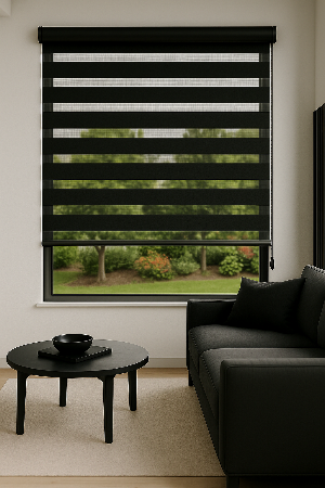 וילון גלילה זברה Decorel פרימיום - שחור