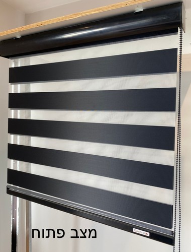 וילון גלילה זברה Decorel פרימיום - שחור