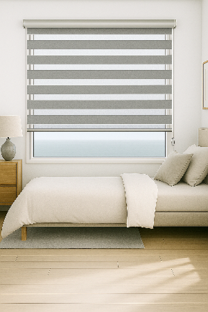 וילון גלילה זברה Decorel פרימיום - אפור