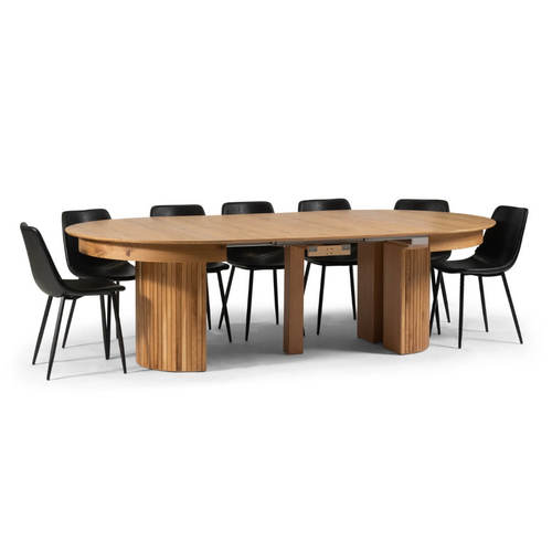 HERMON SET | סט פינת אוכל עגולה נפתחת עד 340 ס״מ דגם חרמון כולל 4 כיסאות מרופדים