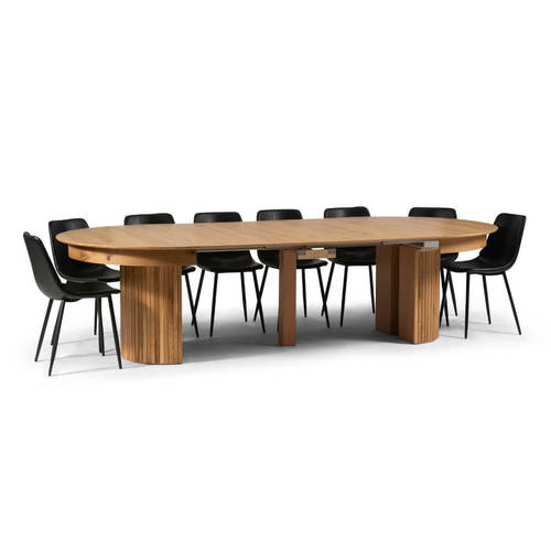 HERMON SET | סט פינת אוכל עגולה נפתחת עד 340 ס״מ דגם חרמון כולל 4 כיסאות מרופדים