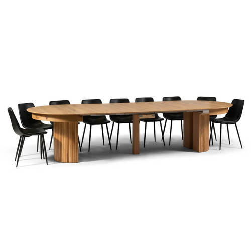 HERMON SET | סט פינת אוכל עגולה נפתחת עד 340 ס״מ דגם חרמון כולל 4 כיסאות מרופדים