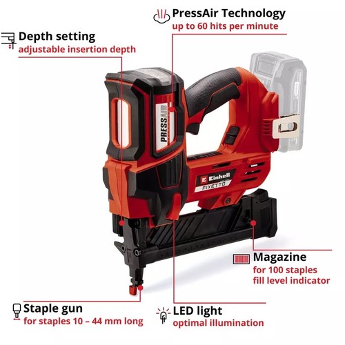 אקדח סיכות 18V נטען גוף בלבד FIXETTO 18/38 S תוצרת EINHELL