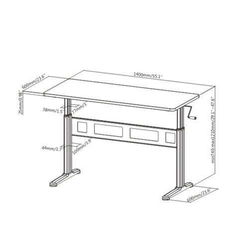 שולחן N04-22D-B מתכוונן בצבע לבן LUMI