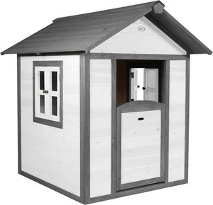 בית עץ כפרי לילדים עם חלון וחצי דלת