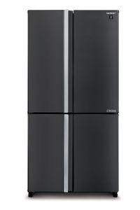 מקרר 4 דלתות 572 ליטר של SHARP inverter דגם SJ-8950 שחור כולל פיקוד שבת מובנה רוחב: 89.2 ס"מ