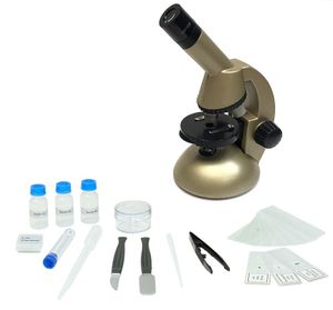 מיקרוסקופ לילדים עם הגדלה עד פי 400, תאורת LED ו 46 אביזרים