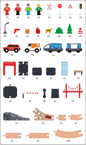 ערכת מסילת רכבת כיבוי חשמלית 75 חלקים