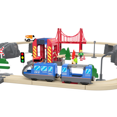 ערכת מסילת רכבת כיבוי חשמלית 75 חלקים