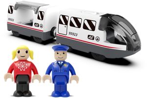 רכבת חשמלית מודרנית עם קרון ו 2 דמויות