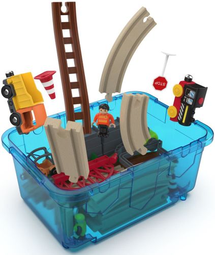 ערכת מסילת רכבת 56 חלקים בקופסה רב פעמית