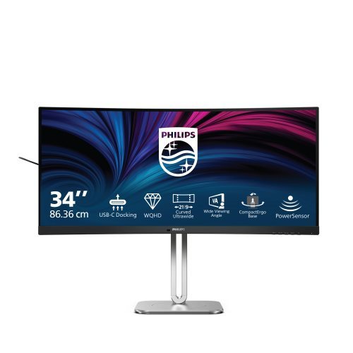 מסך מחשב קעור רחב Philips 34B2U5600C WQHD USB-C