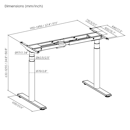 מעמד רגליים עגולות שחורות לשולחן חשמלי מבית LUMI