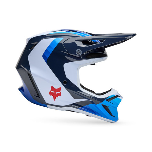 קסדת פוקס כחול / לבן - FOX V3 FADE V25