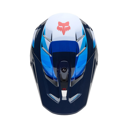 קסדת פוקס כחול / לבן - FOX V3 FADE V25