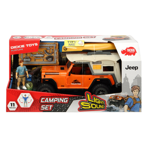 סט לקיימפינג סירה וגיפ אור וקול - Dickie Toys Camping Set