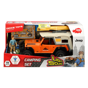 סט לקיימפינג סירה וגיפ אור וקול - Dickie Toys Camping Set